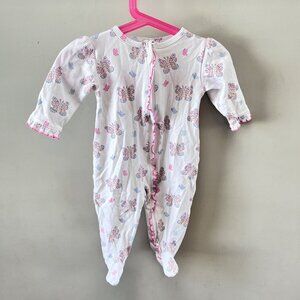 Kissy Kissy Baby Girl One Piece Footies Butterfly Flutter- Size 6-9m‎